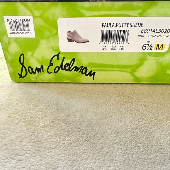 Sam Edelman Suede Booties in "Putty", size 6.5 - Picture 2 of 8